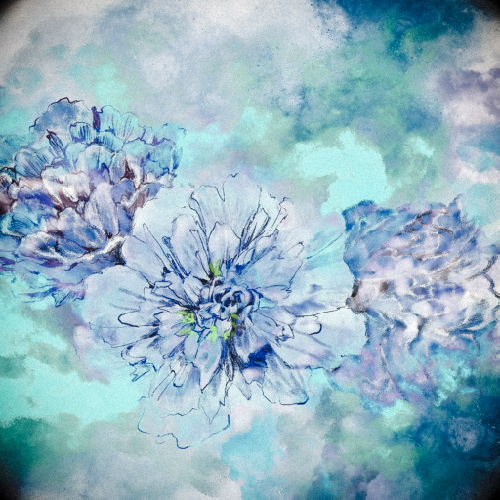 LumaVex - Blue Peonies Clutch