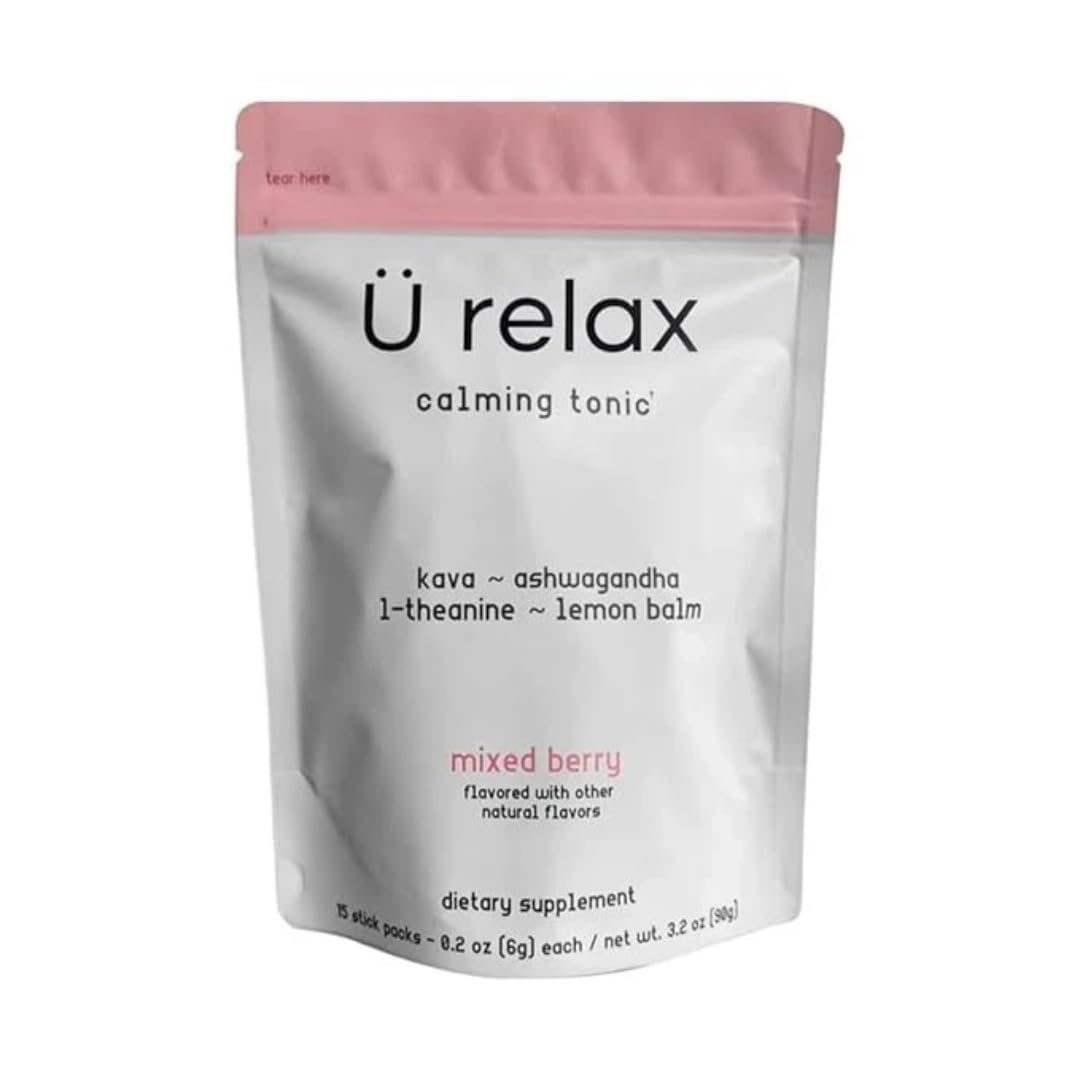 Calm & Relax Drink Mix – Mixed Berry Stress Relief Powder | Mood Support & Non-Drowsy Formula | 15 Single-Serve Packets