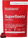 Premium Heart Boost Nitric Oxide Chews – Beetroot & Grape Seed Extract Energy Support, Blood Pressure & Circulation Formula, Pomegranate Berry Flavor (60 Chews)