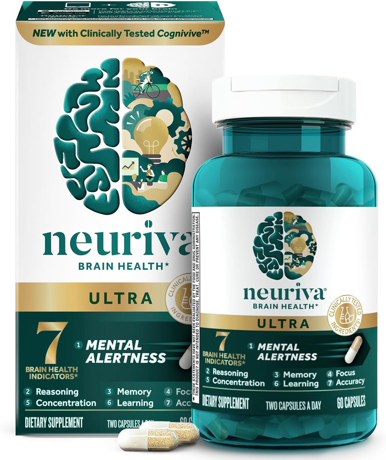 Advanced Nootropic Brain Capsules – Focus, Memory & Mental Clarity Support (60 Capsules, Decaffeinated)