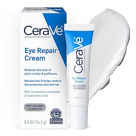 CeraVe Revive Eye Repair Cream – Puffiness & Dark Circle Care with Hyaluronic Acid, Niacinamide & Marine Complex | Lightweight Under Eye Treatment