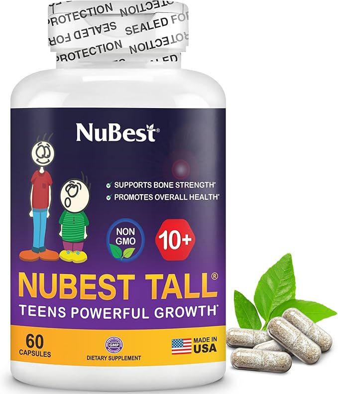 Kids & Teens Bone Strength Formula (10+) – Calcium, Vitamin D3, K2 & Collagen Support for Growth & Immunity (60 Capsules | 1 Month Supply)