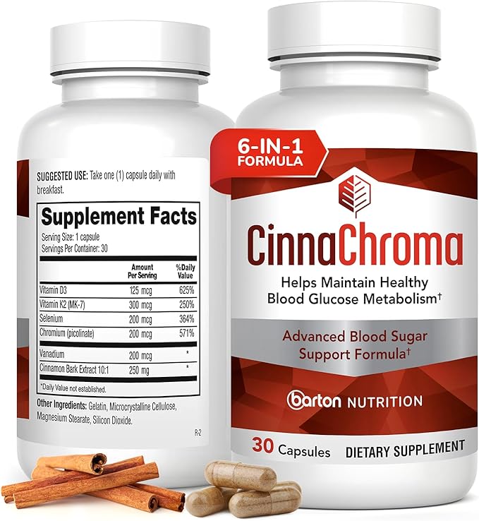 GlucoBalance Cinnamon Complex – Advanced Metabolism & Sugar Support Formula (30 Capsules)