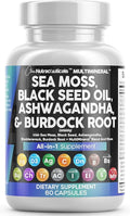 Ultimate 15-in-1 Superfood Capsules – Sea Moss, Black Seed Oil, Ashwagandha, Turmeric & Herbal Multimineral Complex with Vitamins C & D3 (All-in-One Daily Support)