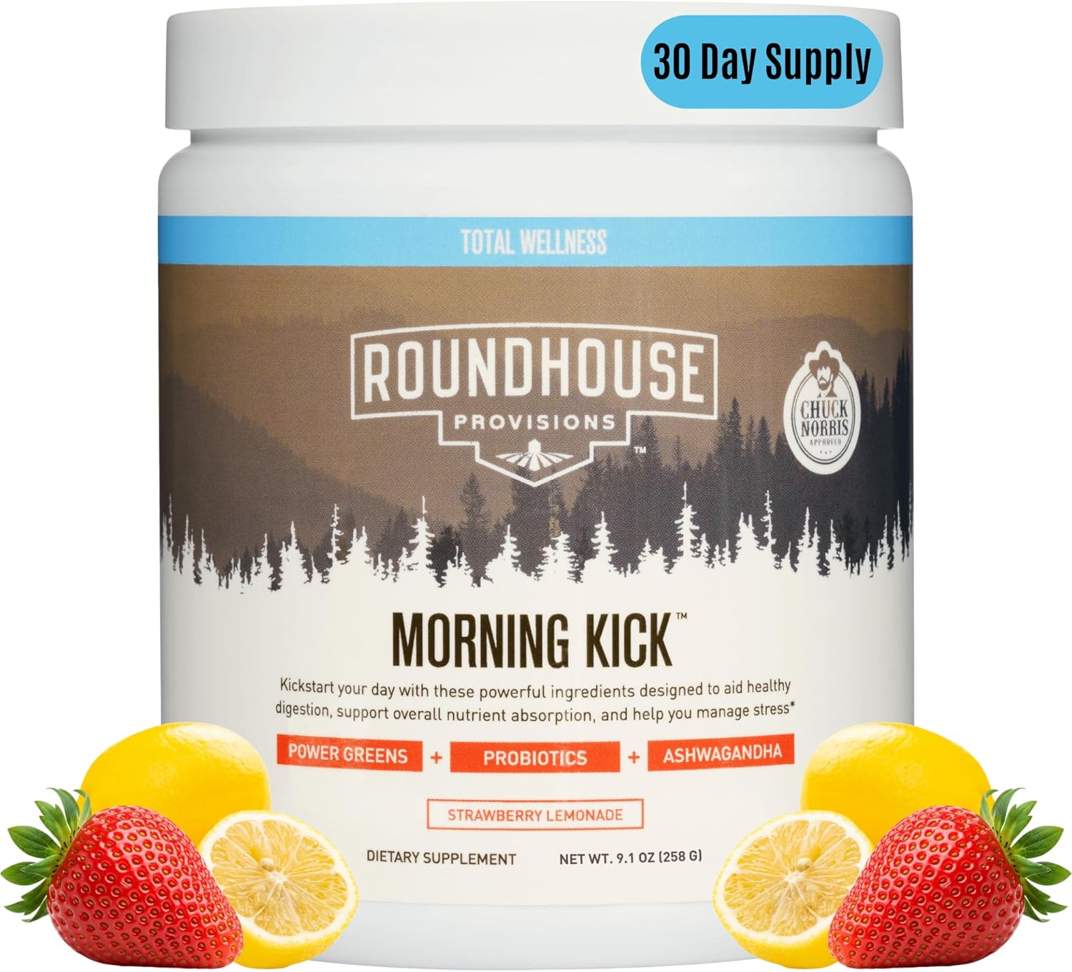 Daily Greens Superfood Powder – Gut Health, Energy & Collagen Support Drink (30 Servings, Strawberry Lemonade)