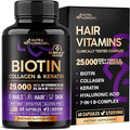 Ultimate Hair, Skin & Nails Complex – Biotin, Collagen, Keratin & Hyaluronic Acid – High-Potency B-Complex for Stronger Hair & Radiant Skin (60 Capsules)