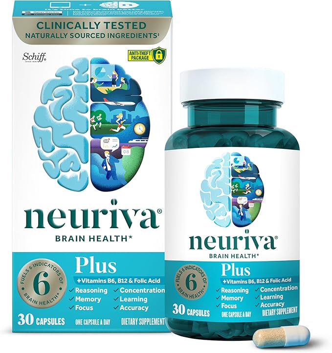 NEURIVA Plus Brain Supplement for Memory & Focus (30 Capsules)