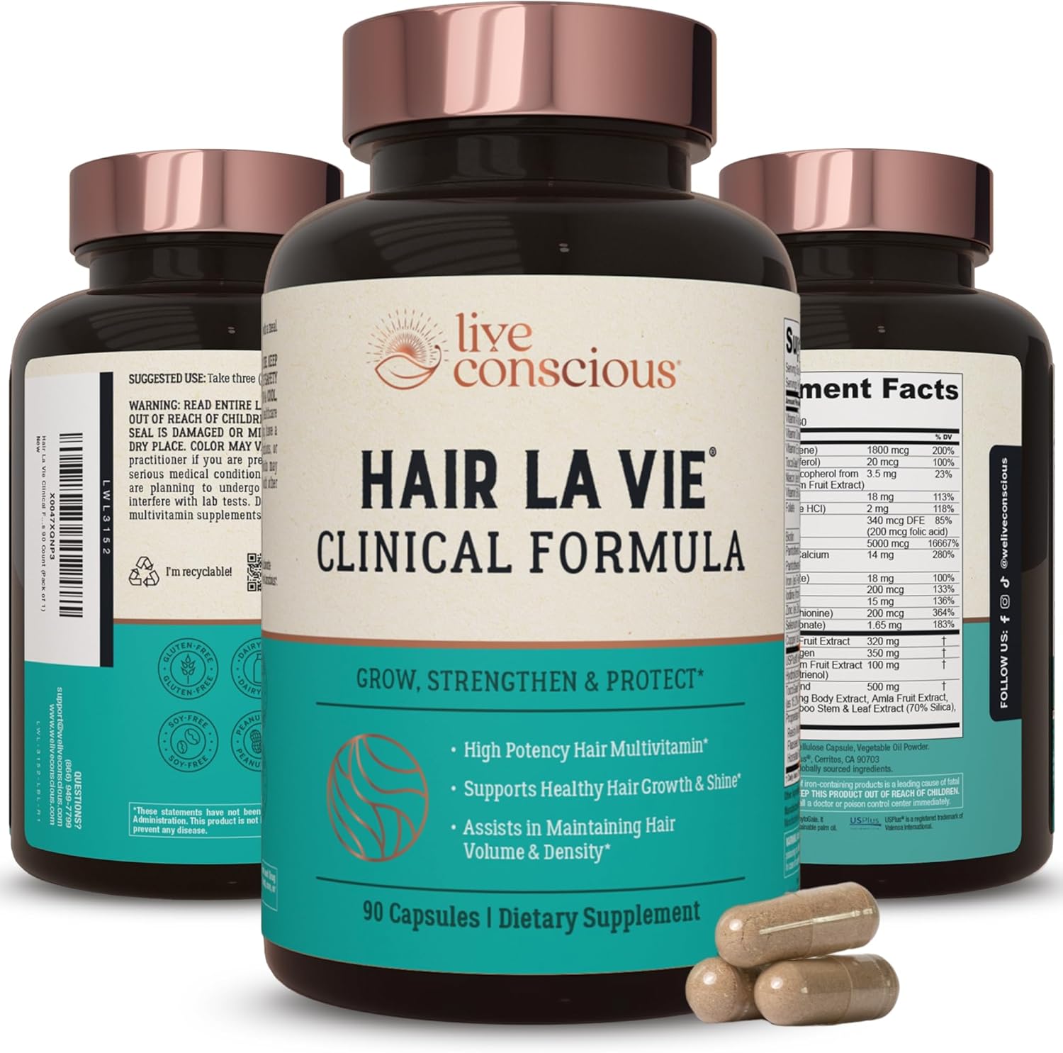 Advanced Hair Growth Complex – Biotin, Collagen & Nutrient-Rich Formula | Thicker, Stronger Hair Support for Men & Women | Daily Capsules