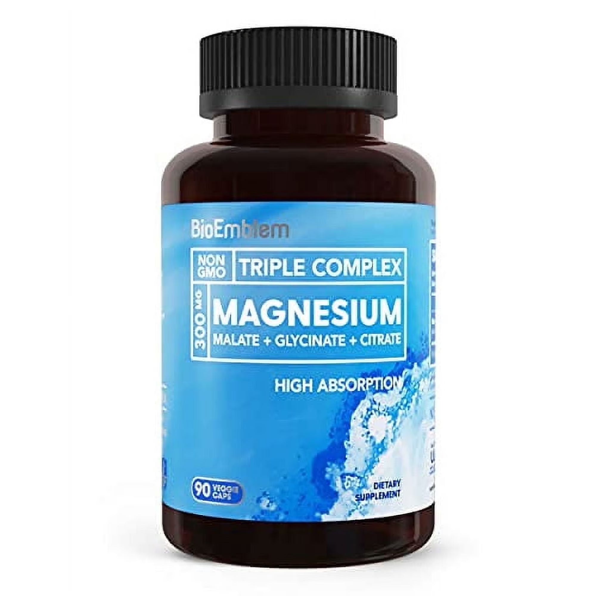 BioEmblem Triple Magnesium Complex – High Absorption 300mg Blend for Sleep, Muscle Recovery & Energy (90 Capsules)