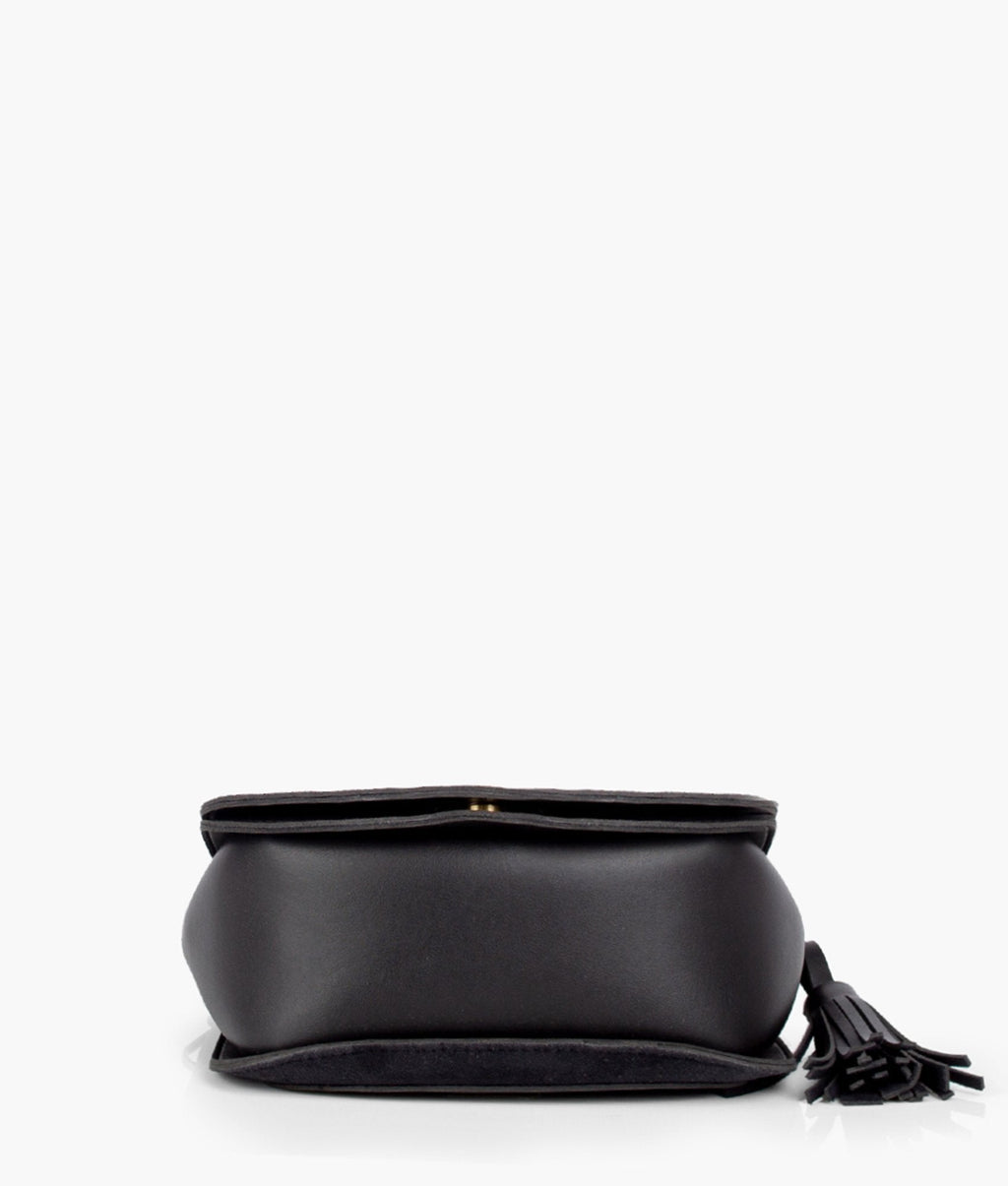 LumaVex - Black suede foldover saddle bag
