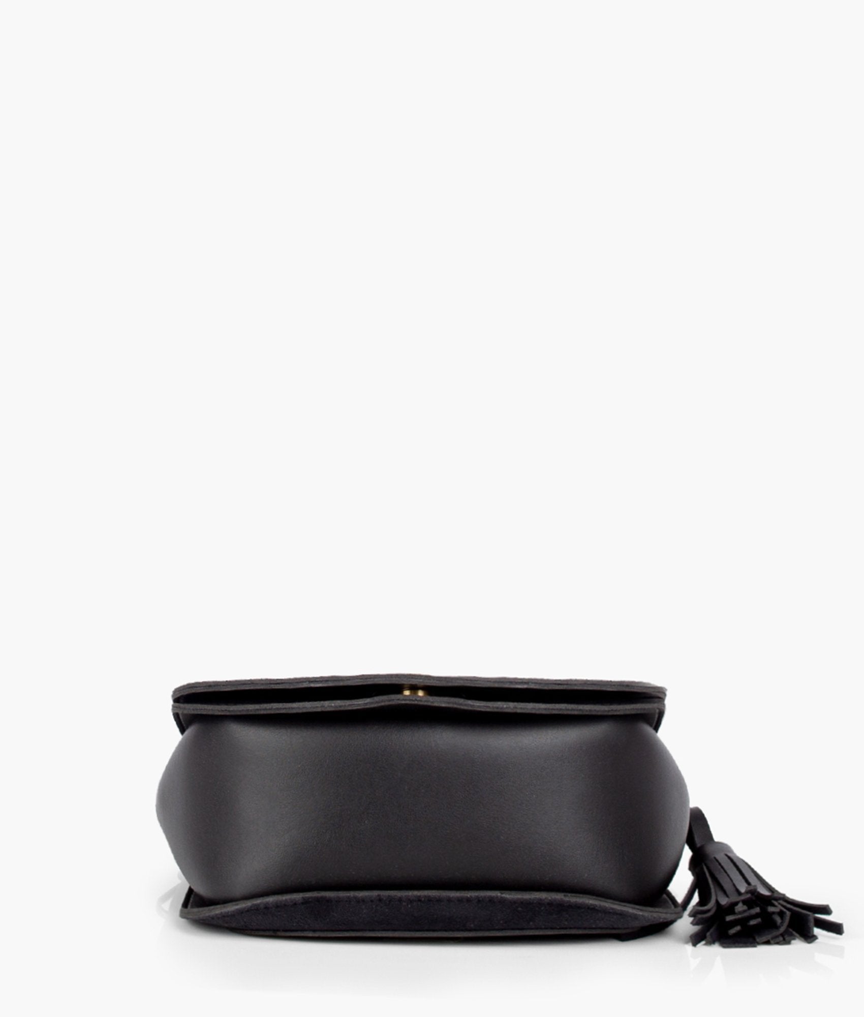 LumaVex - Black suede foldover saddle bag