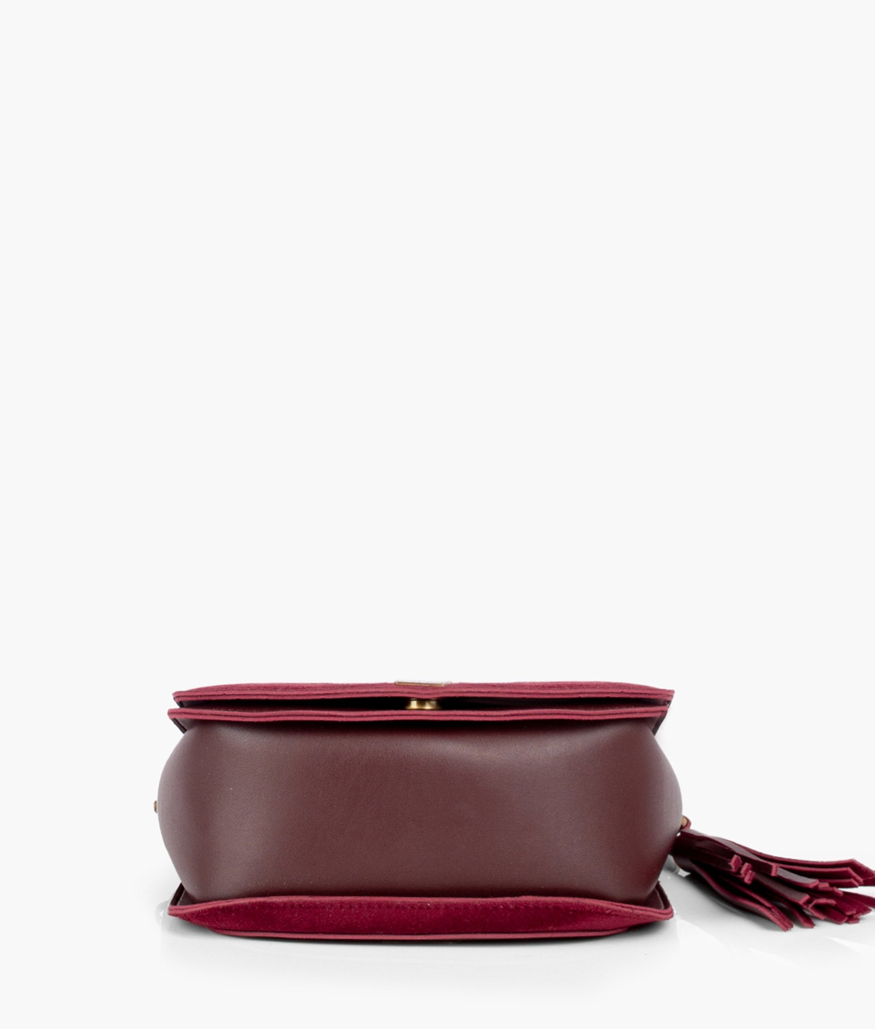 LumaVex - Burgundy suede foldover saddle bag