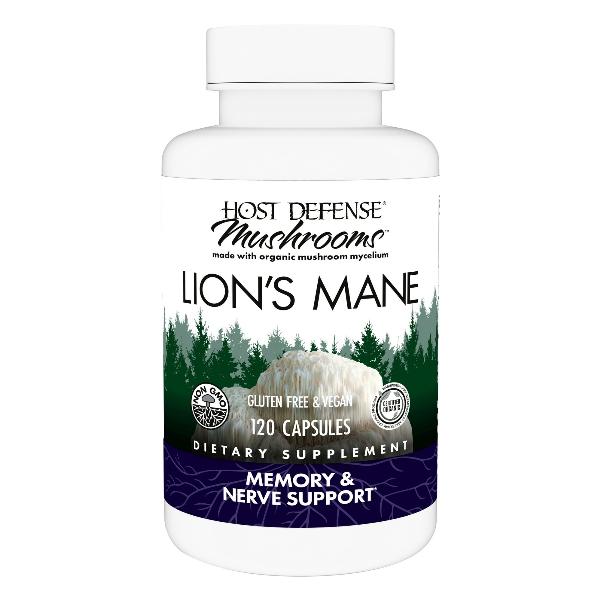 Organic Lion’s Mane Brain Support Capsules – Focus, Memory & Cognitive Wellness Formula (120 Veg Capsules | 60 Servings)