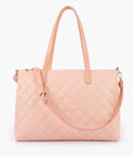 LumaVex - Baby pink quilted carryall tote bag