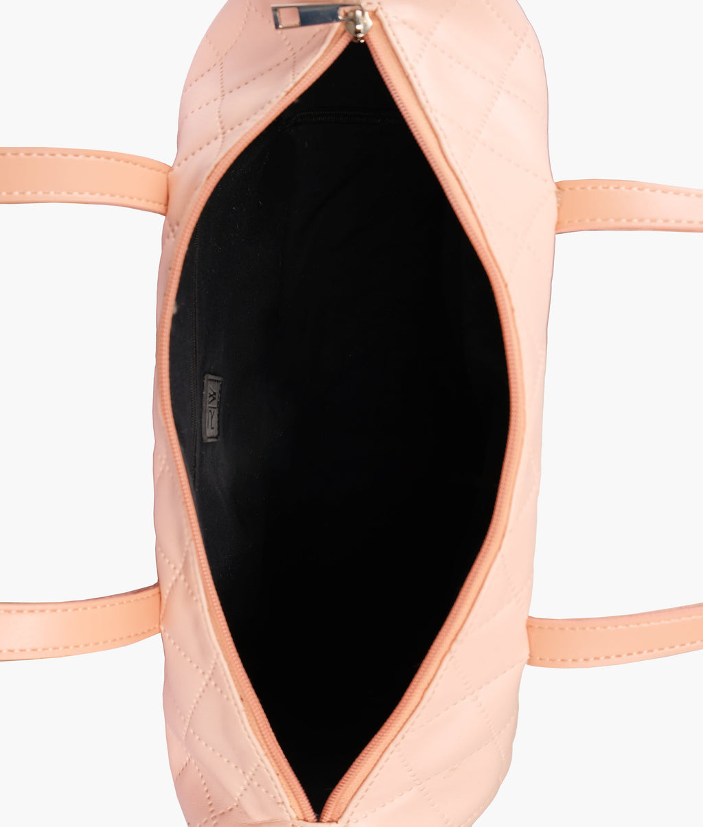 LumaVex - Baby pink quilted carryall tote bag