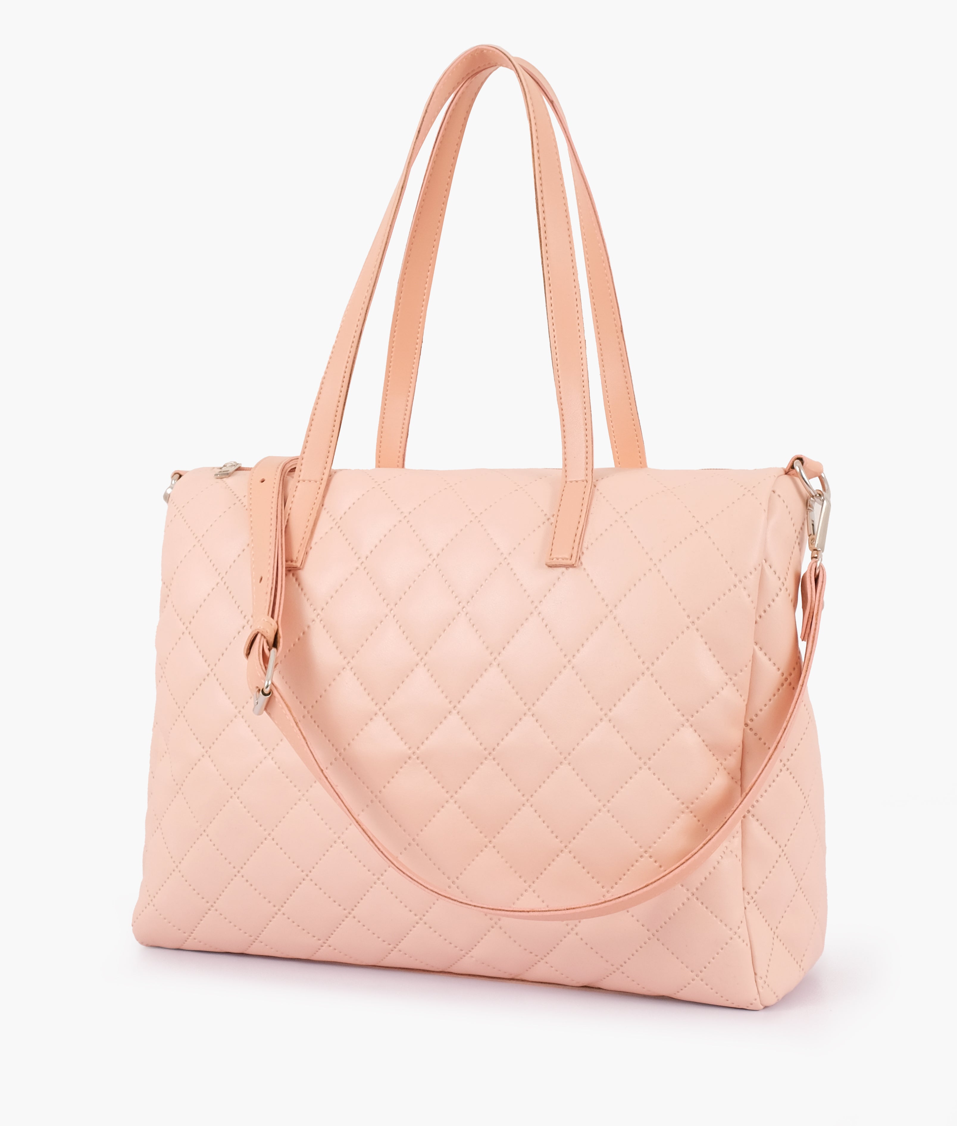 LumaVex - Baby pink quilted carryall tote bag