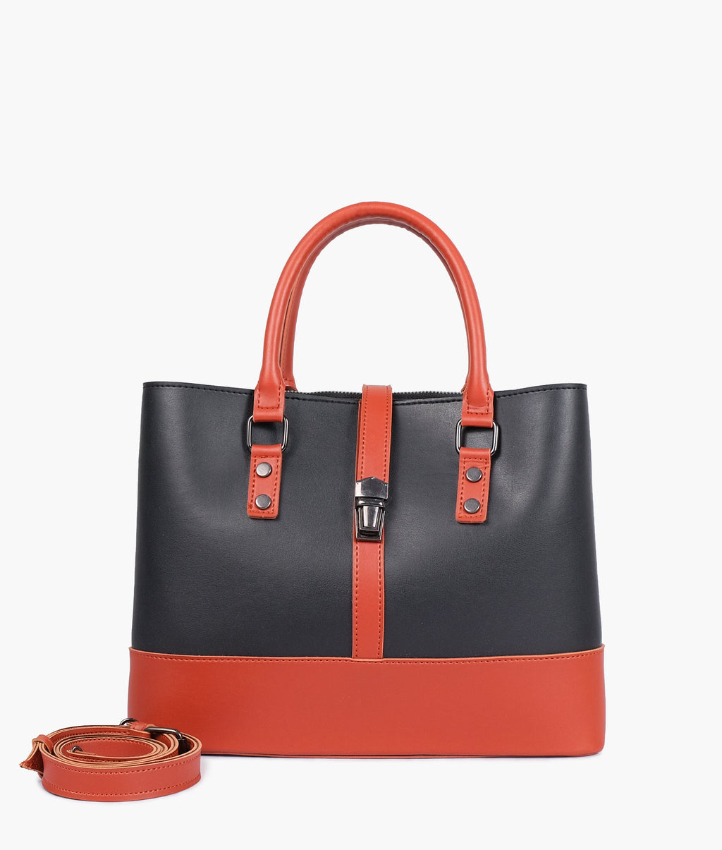 LumaVex - Black and rust multi-compartment shoulder bag