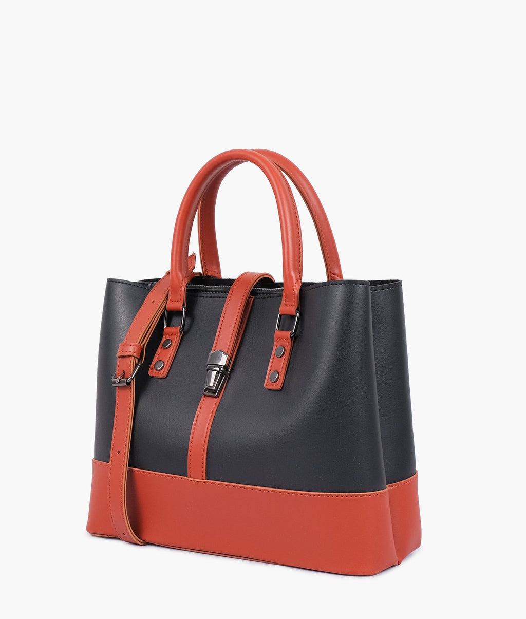 LumaVex - Black and rust multi-compartment shoulder bag
