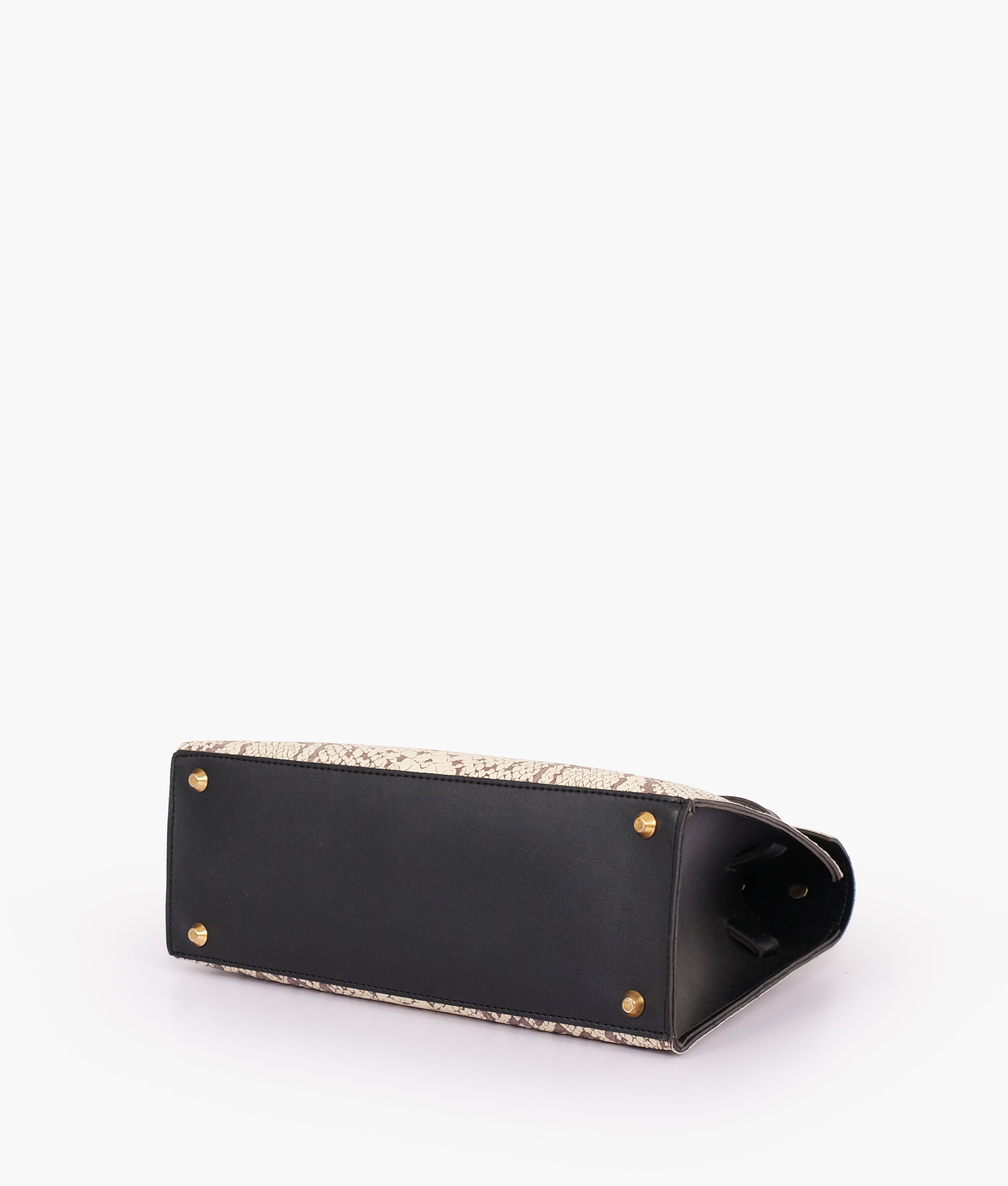 LumaVex - Black and white crocodile cross-body bag with top-handle