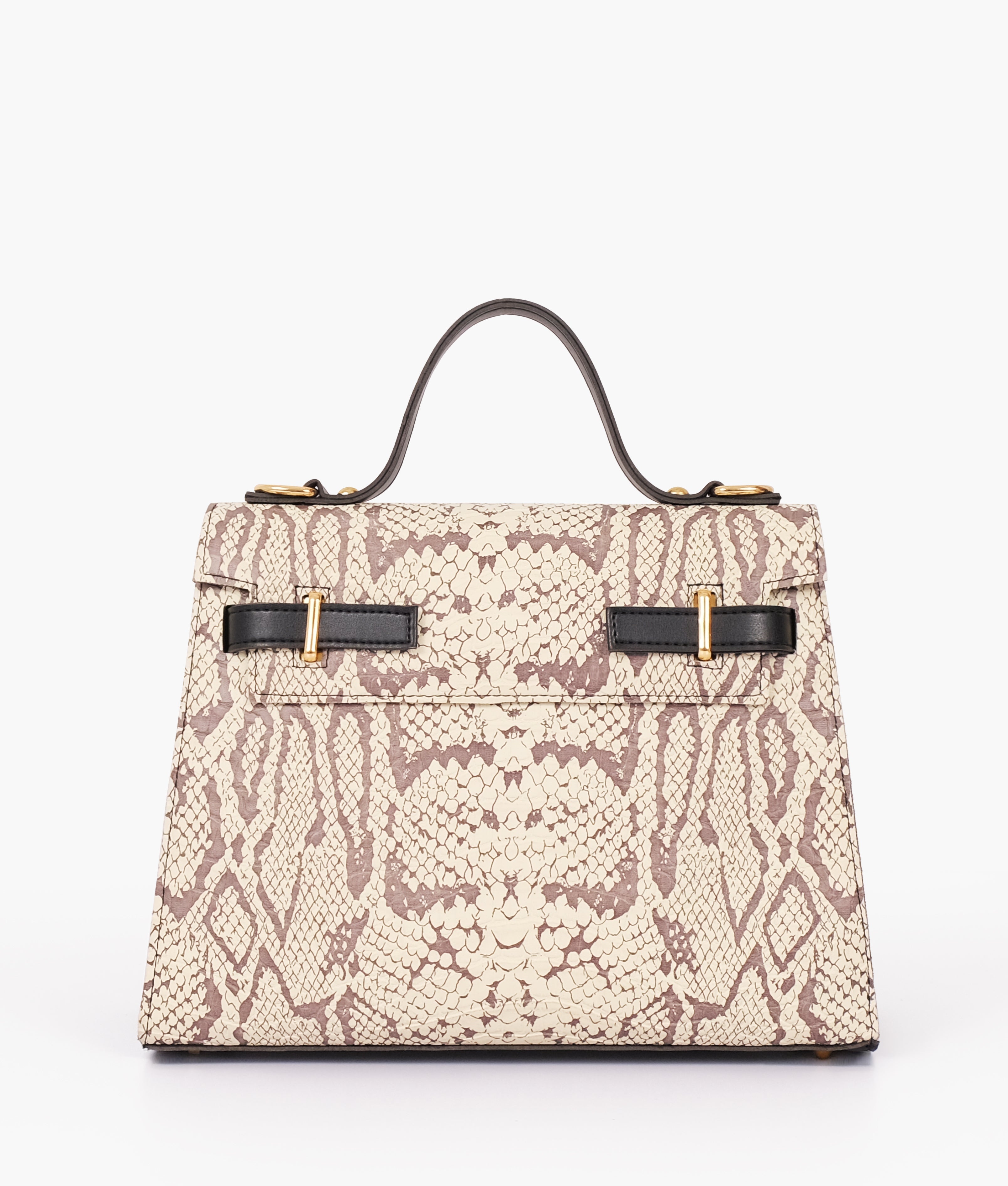 LumaVex - Black and white crocodile cross-body bag with top-handle
