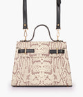 LumaVex - Black and white crocodile cross-body bag with top-handle