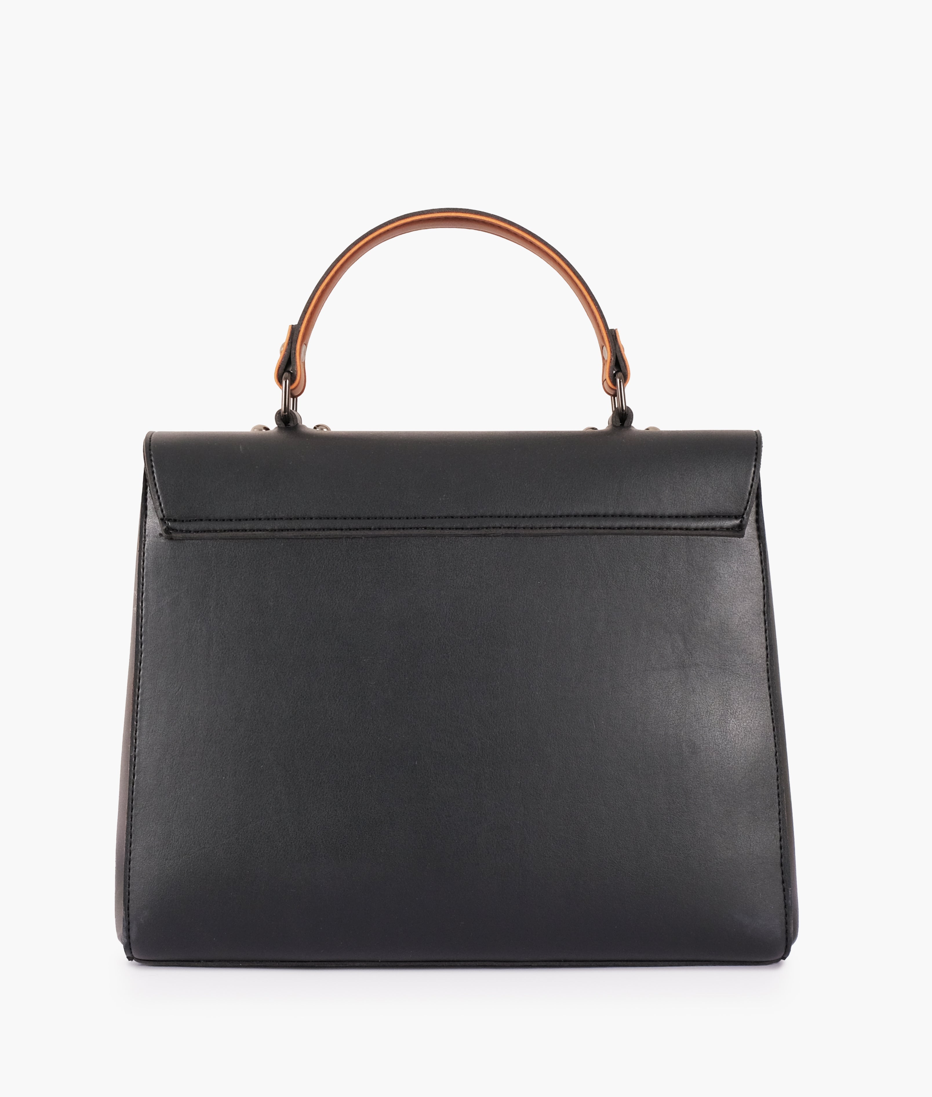 LumaVex - Black flap-over top-handle bag