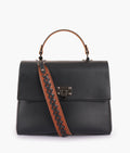 LumaVex - Black flap-over top-handle bag