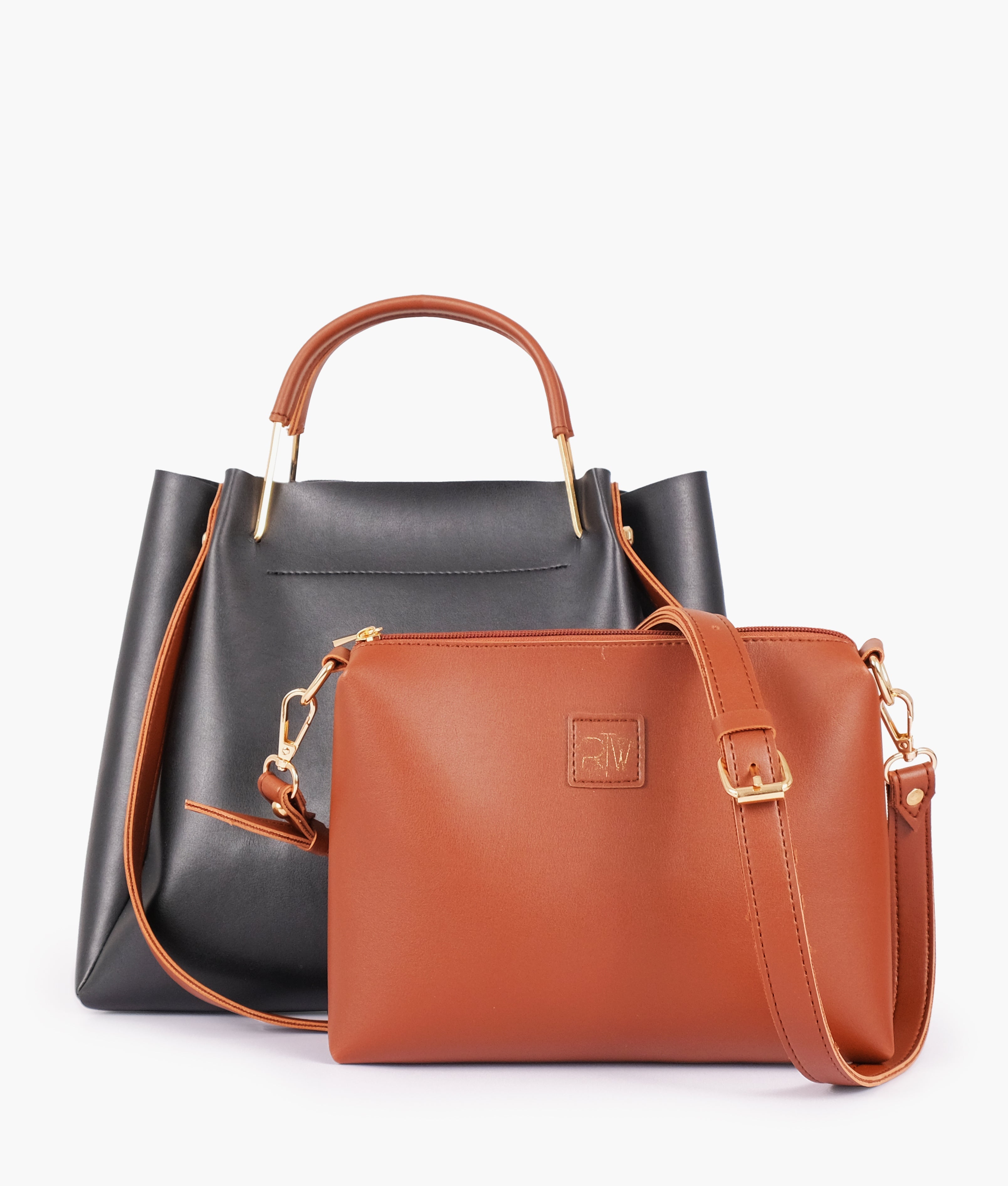 LumaVex - Black metal handle tote bag