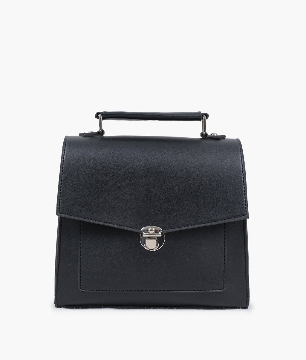 LumaVex - Black push-lock messenger bag