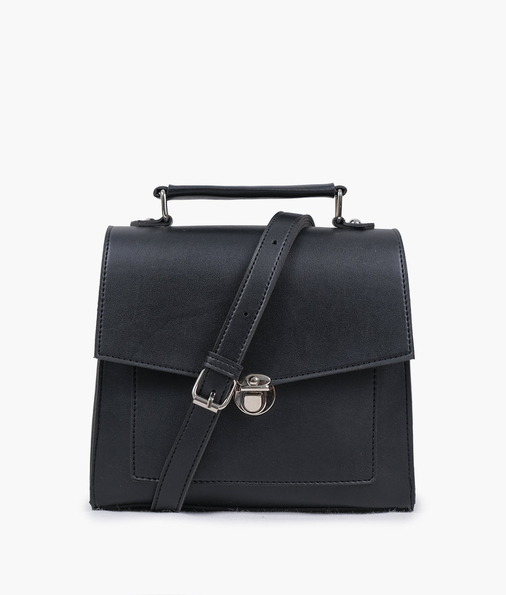 LumaVex - Black push-lock messenger bag