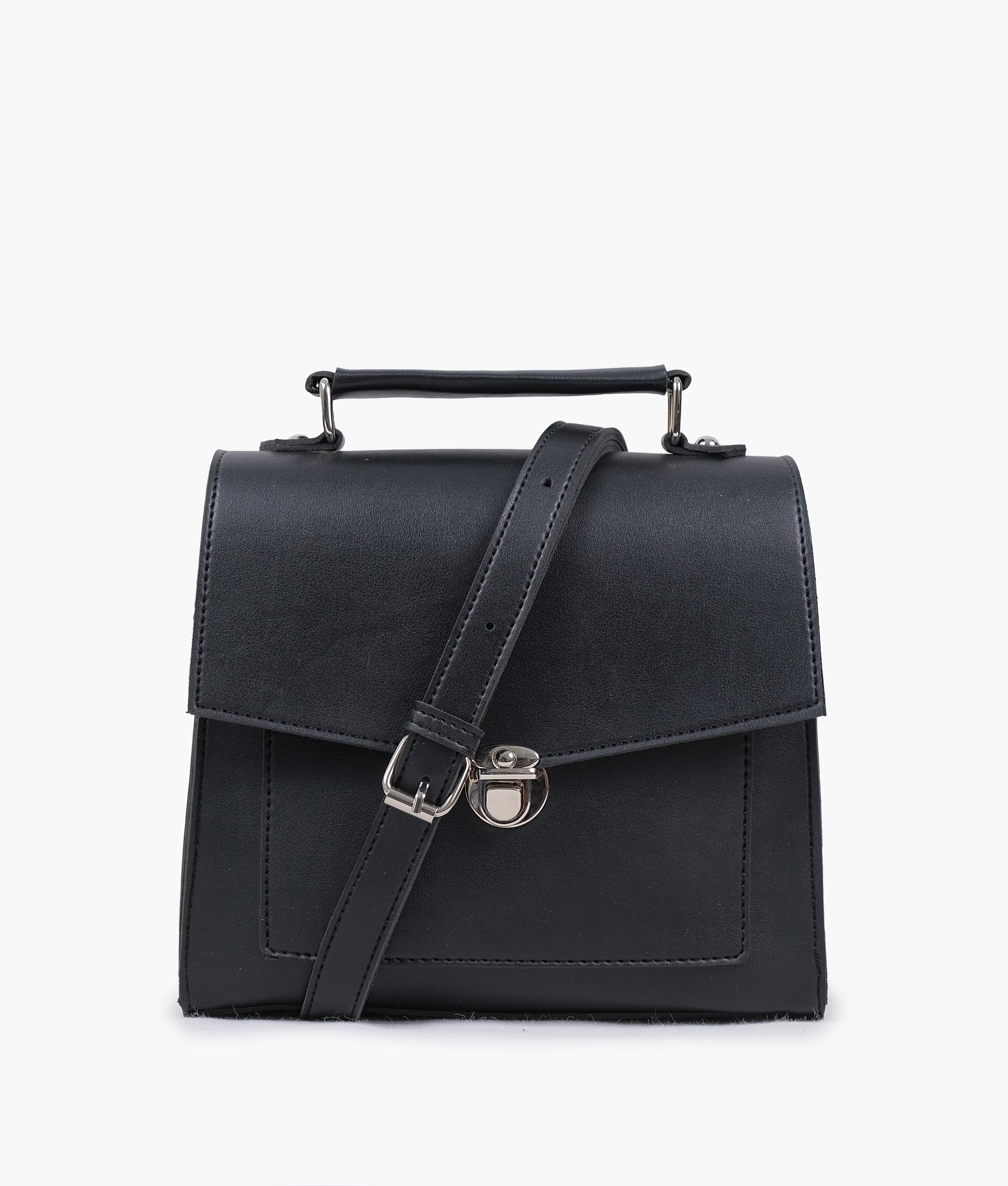 LumaVex - Black push-lock messenger bag