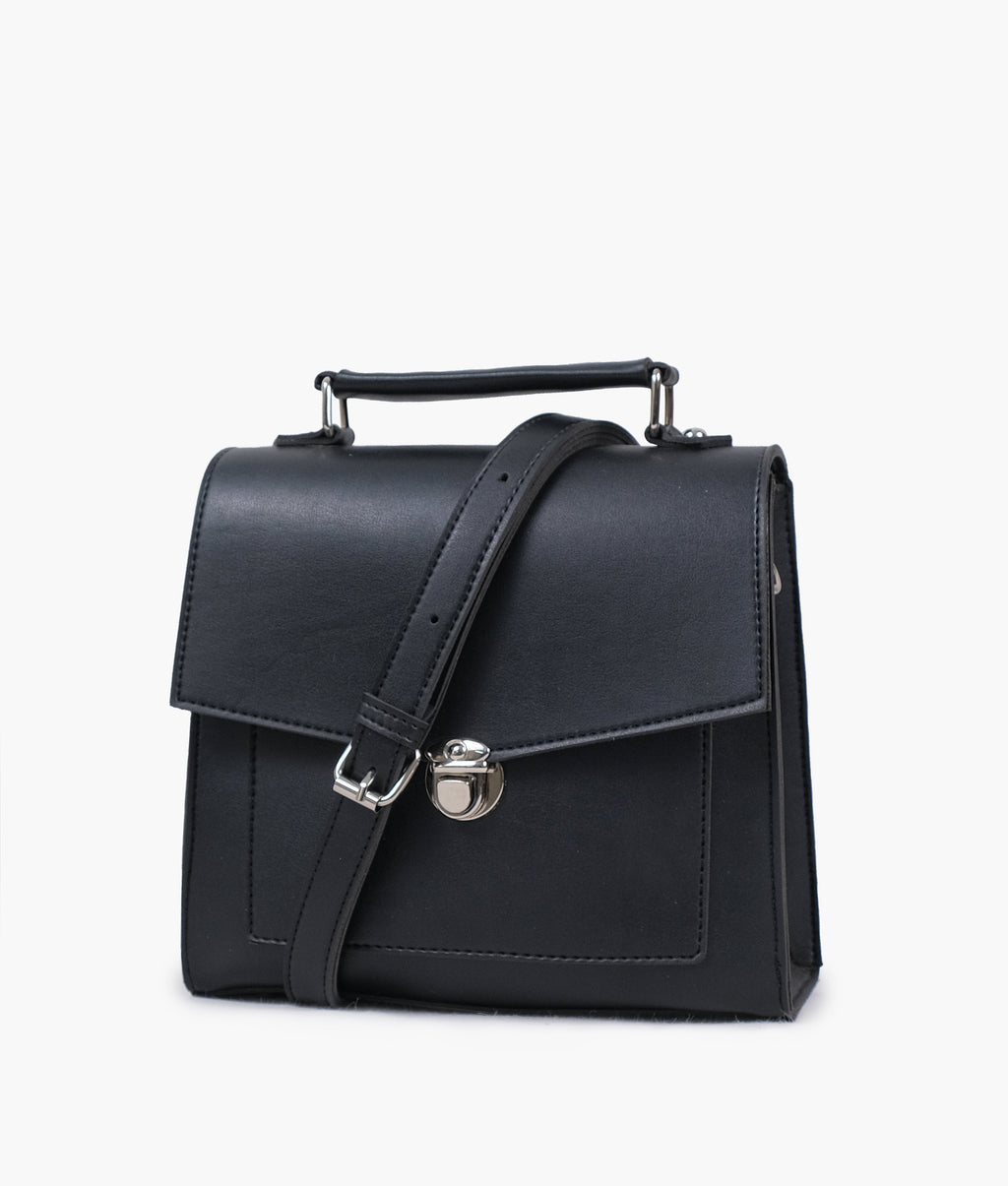 LumaVex - Black push-lock messenger bag