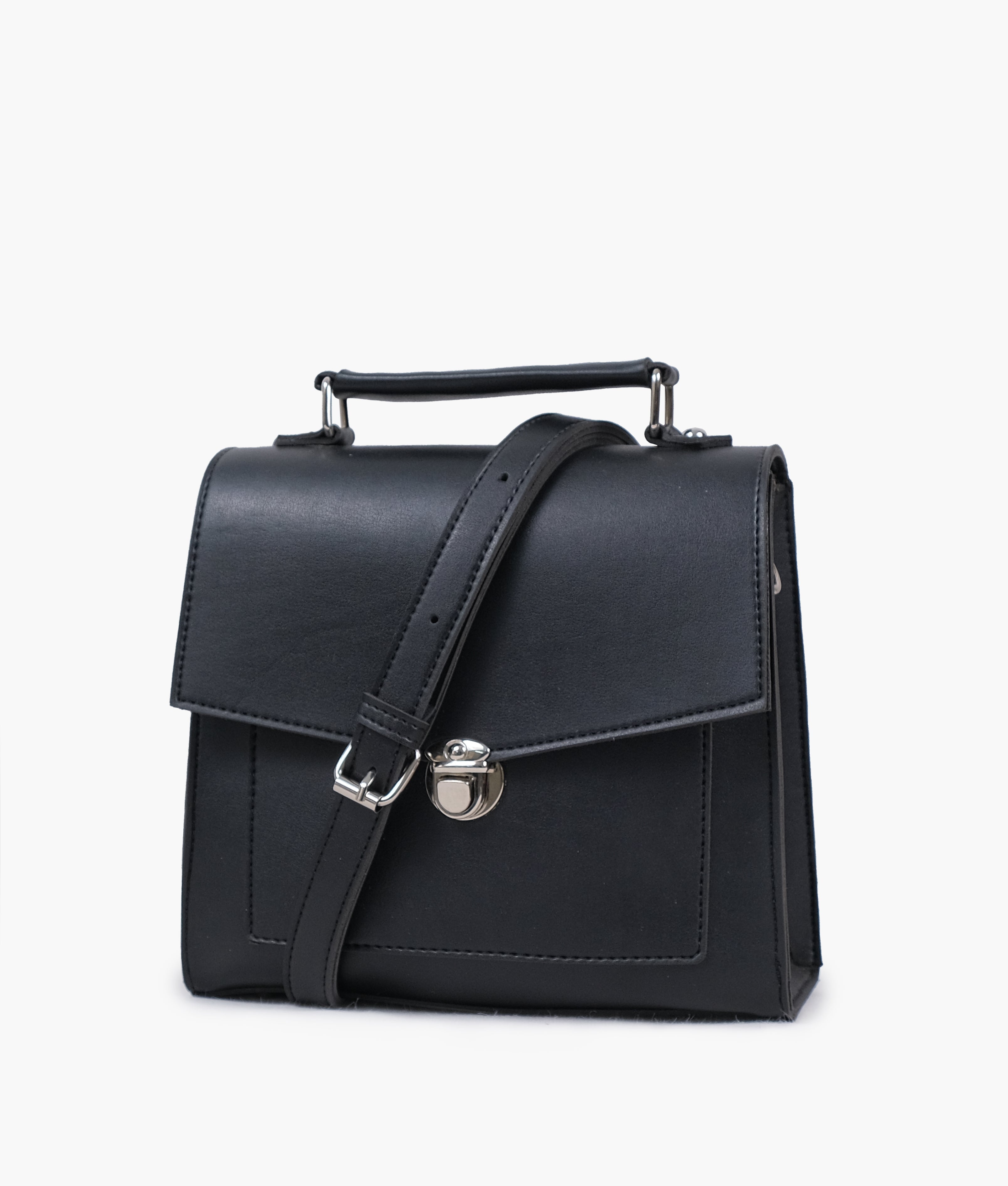 LumaVex - Black push-lock messenger bag