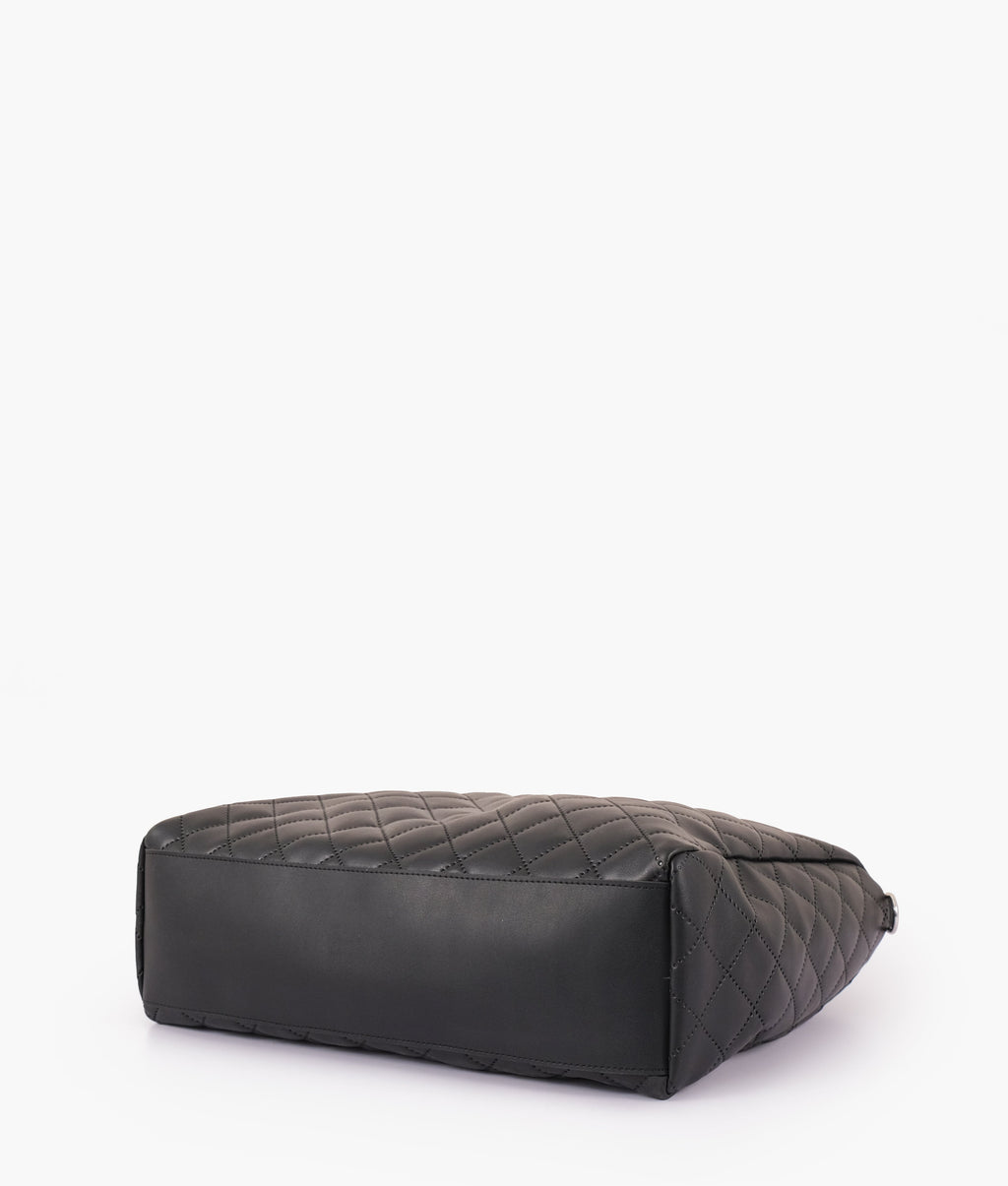 LumaVex - Black quilted carryall tote bag