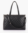 LumaVex - Black quilted carryall tote bag