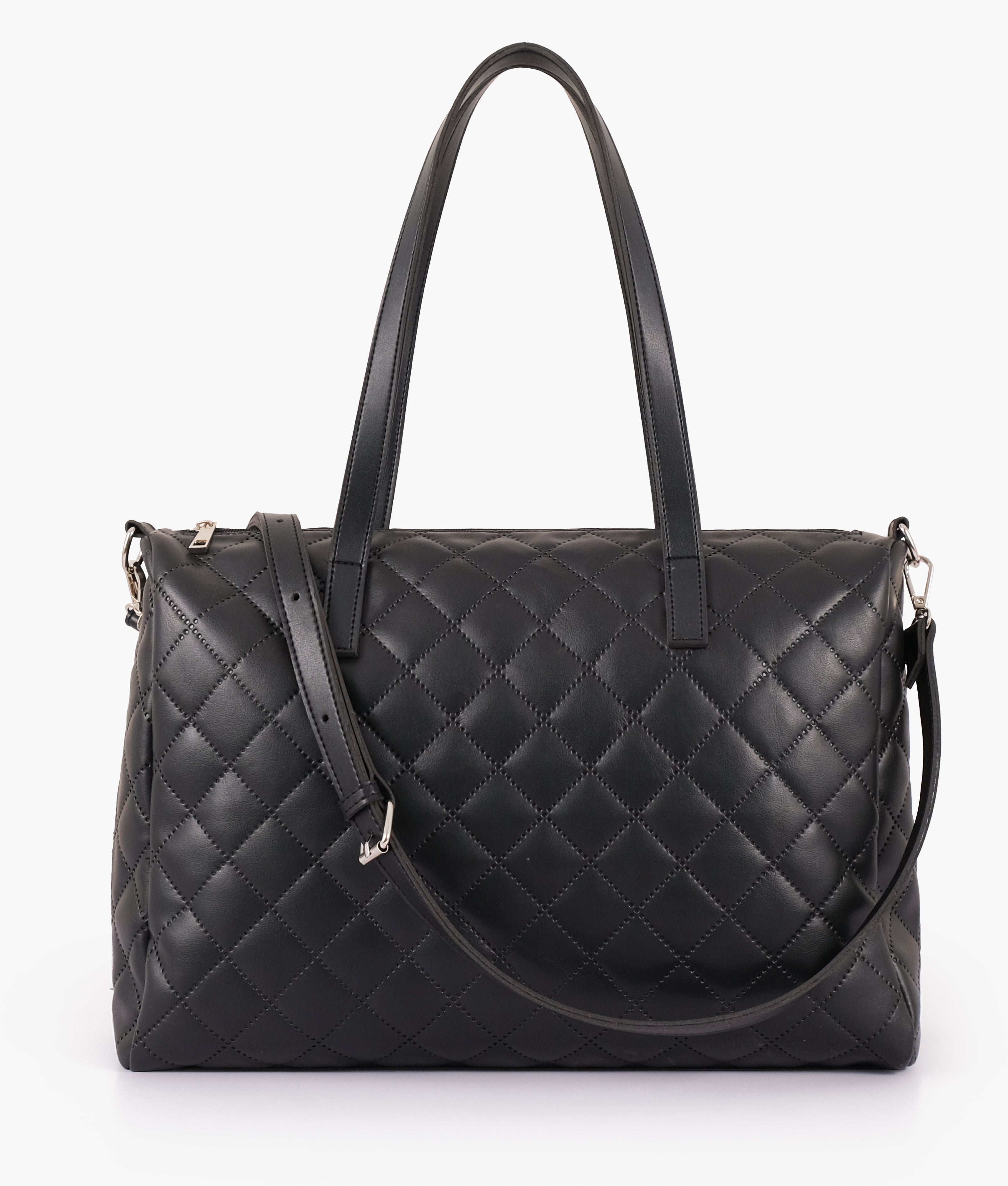 LumaVex - Black quilted carryall tote bag