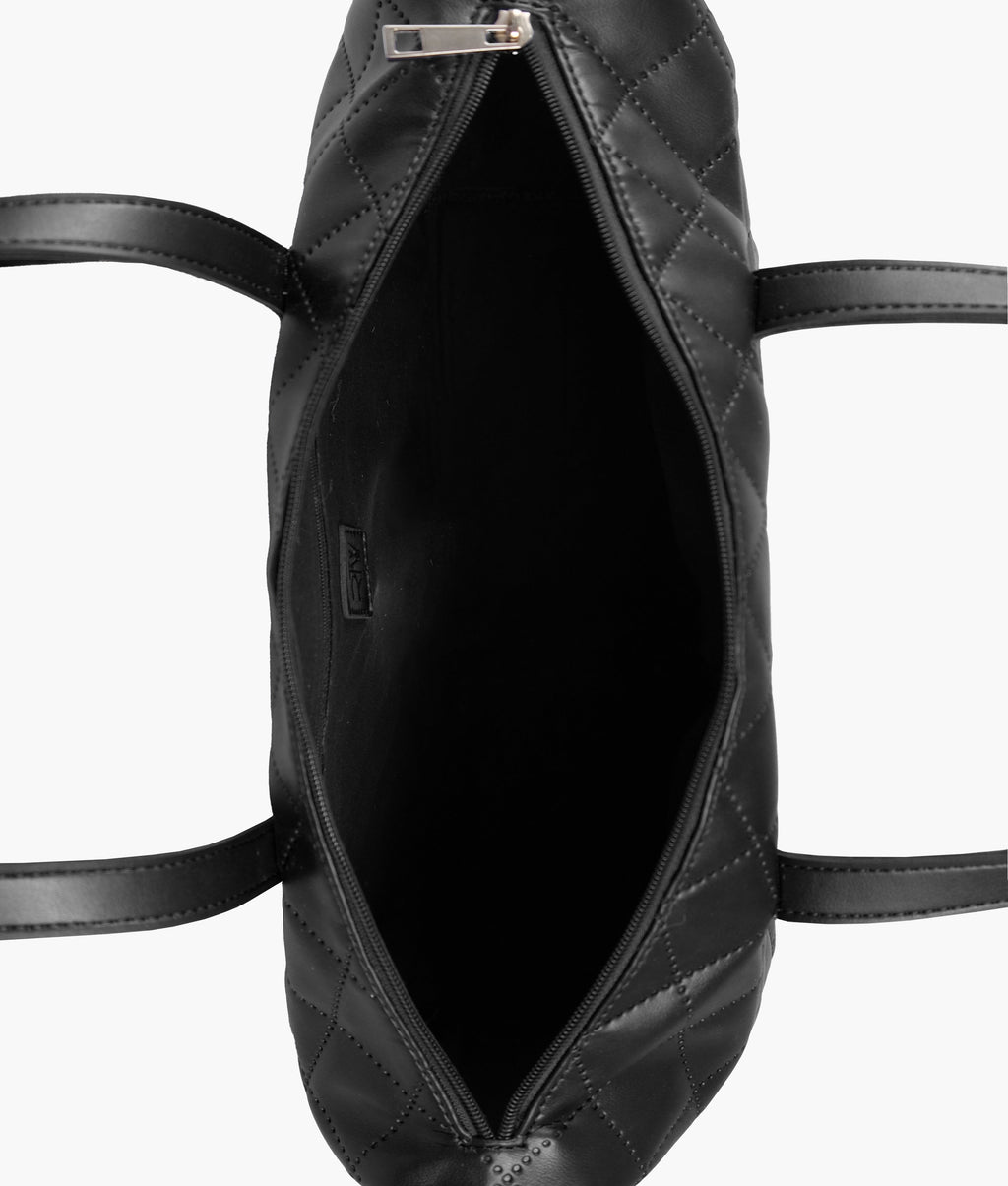 LumaVex - Black quilted carryall tote bag