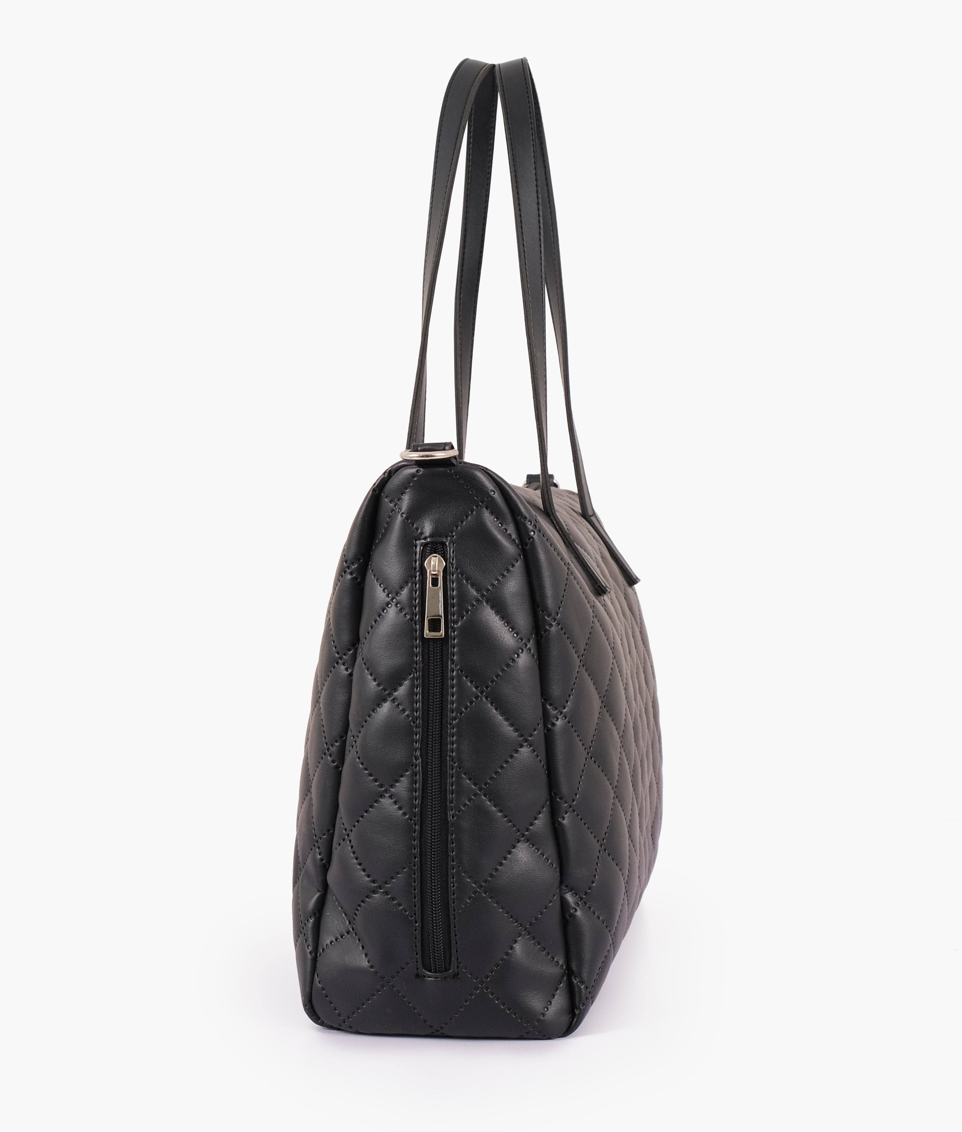 LumaVex - Black quilted carryall tote bag
