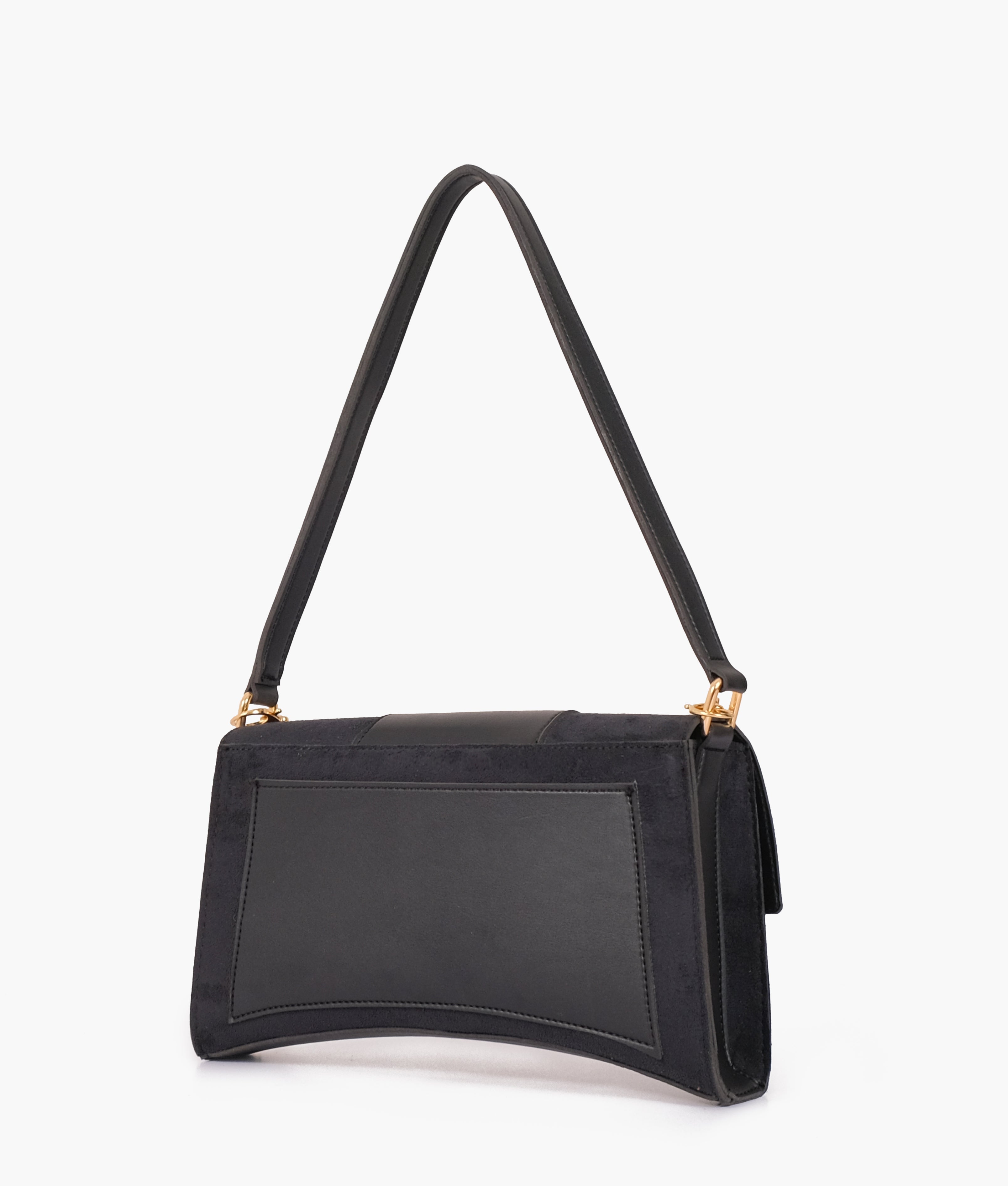 LumaVex - Black suede buckle envelope bag