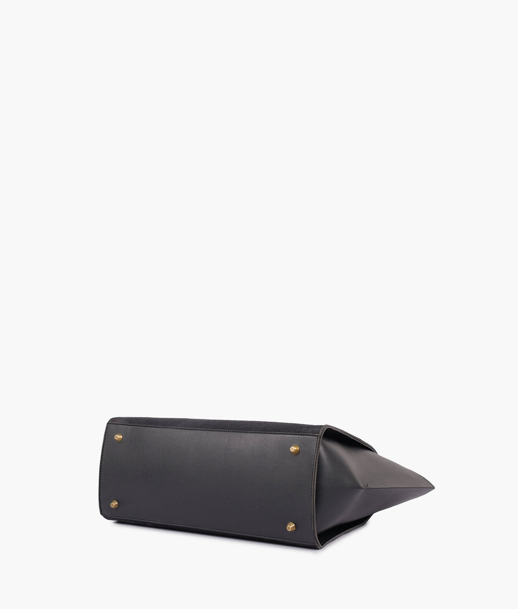 LumaVex - Black suede classic tote bag
