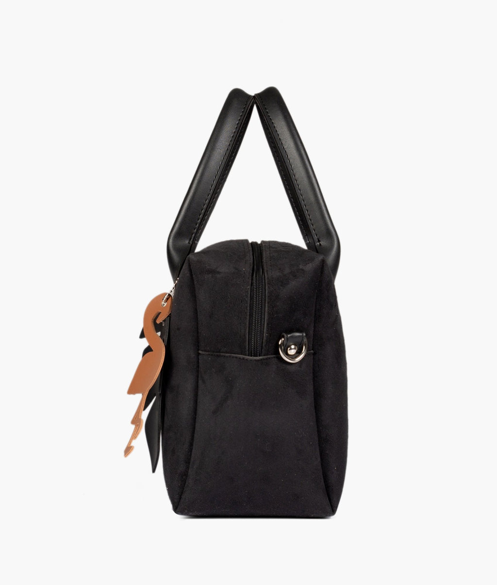 LumaVex - Black suede mini bowling bag