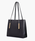 LumaVex - Black suede zipper shoulder bag with long handle