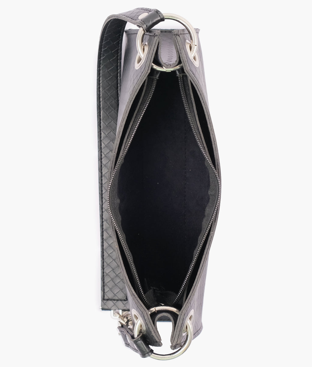 LumaVex - Black weaved elongated chain handle purse