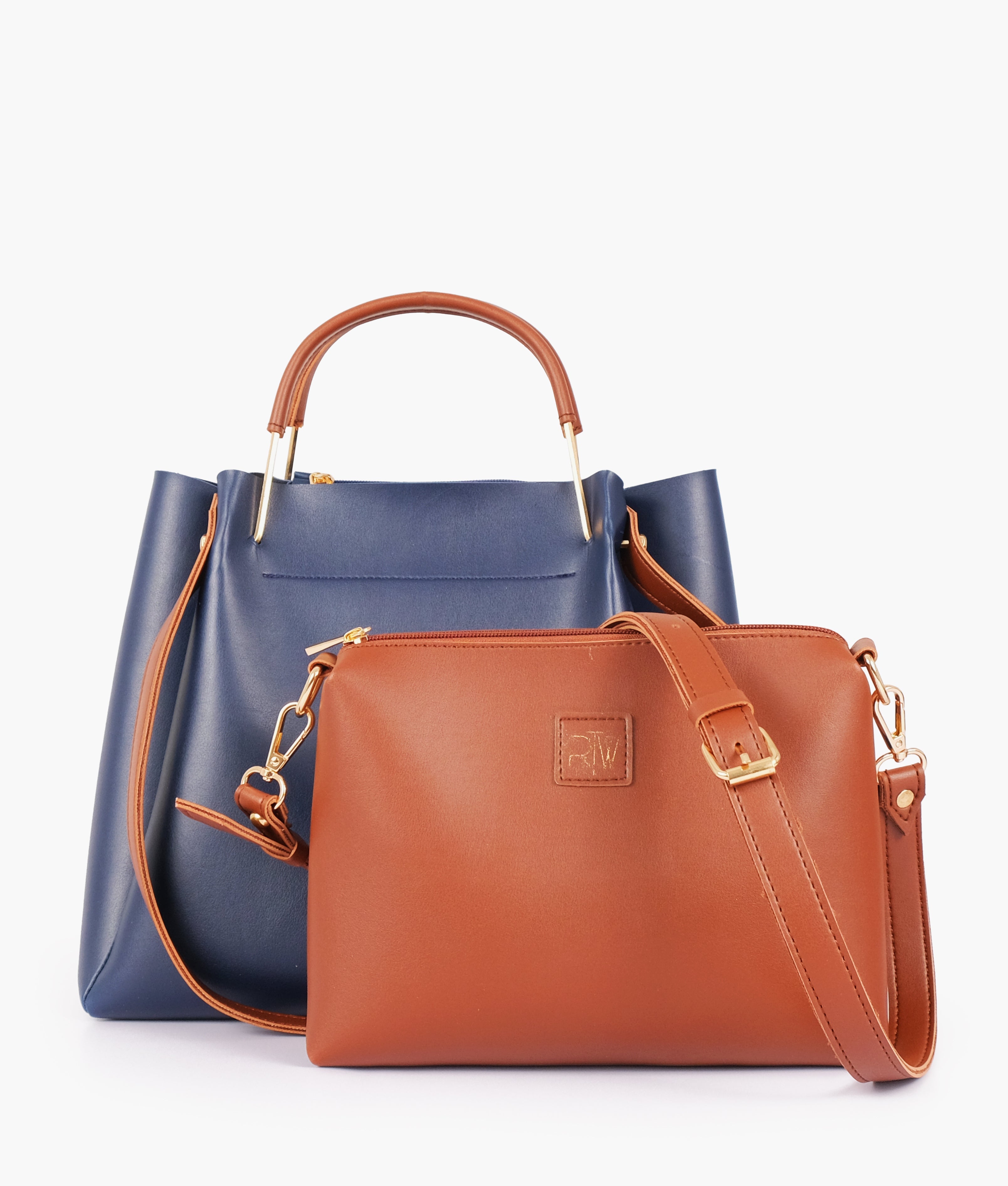 LumaVex - Blue metal handle tote bag