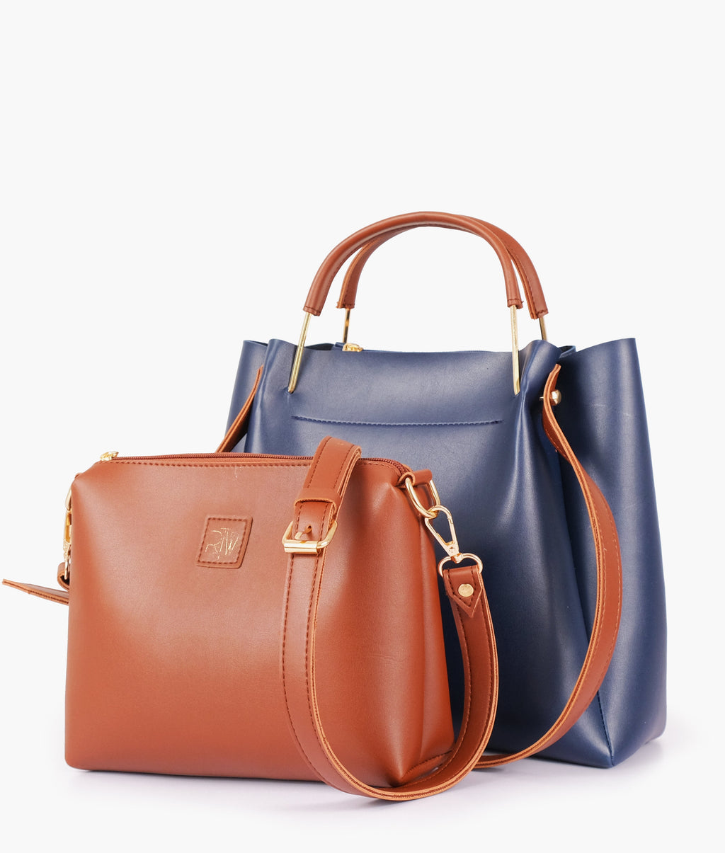LumaVex - Blue metal handle tote bag