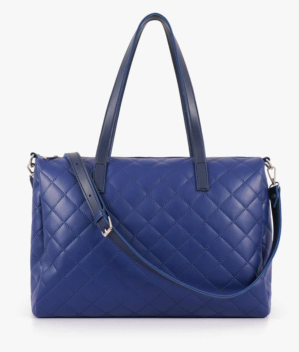 LumaVex - Blue quilted carryall tote bag