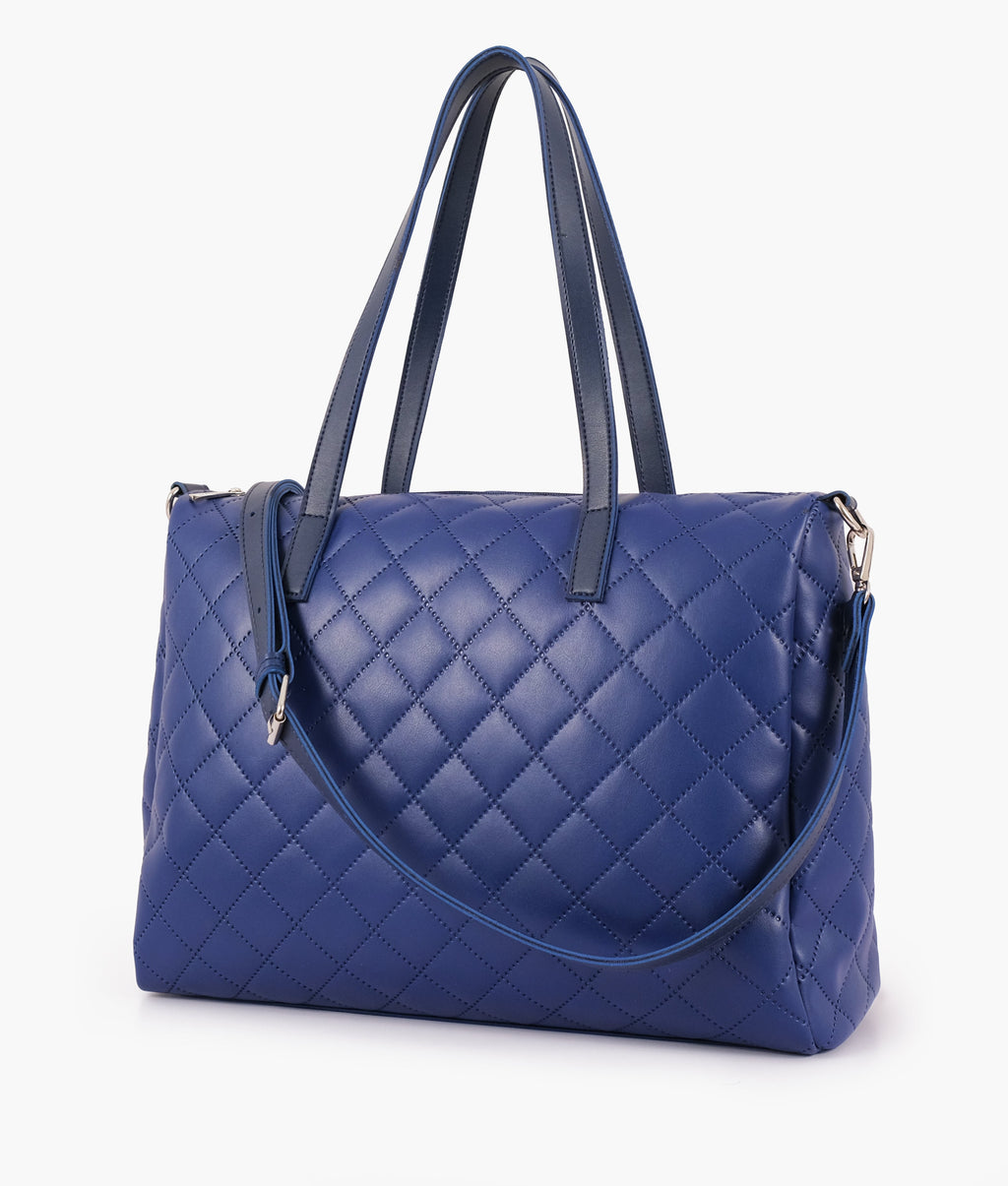 LumaVex - Blue quilted carryall tote bag