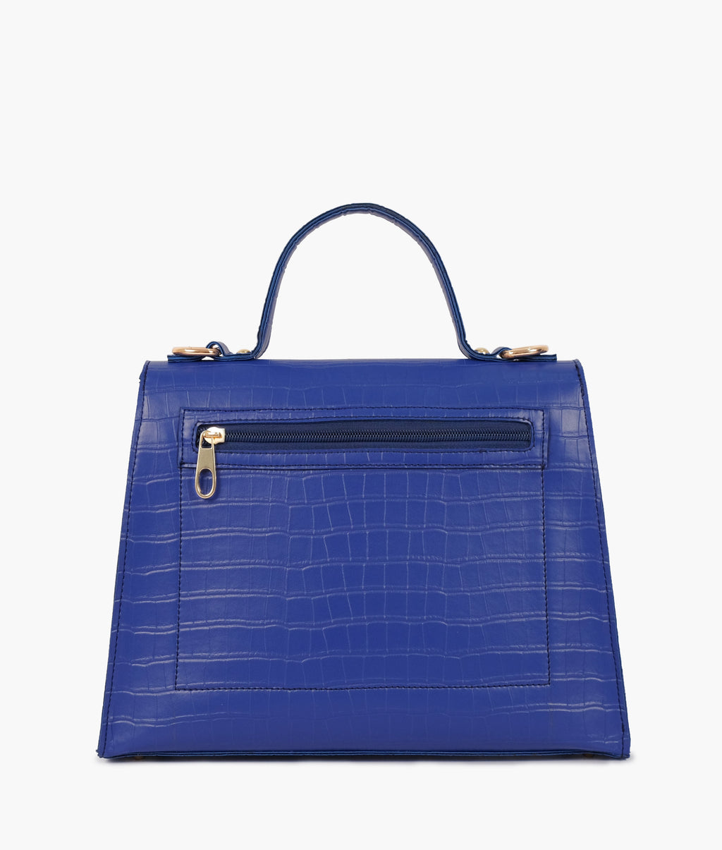 LumaVex - Blue top-handle crocodile mini bag
