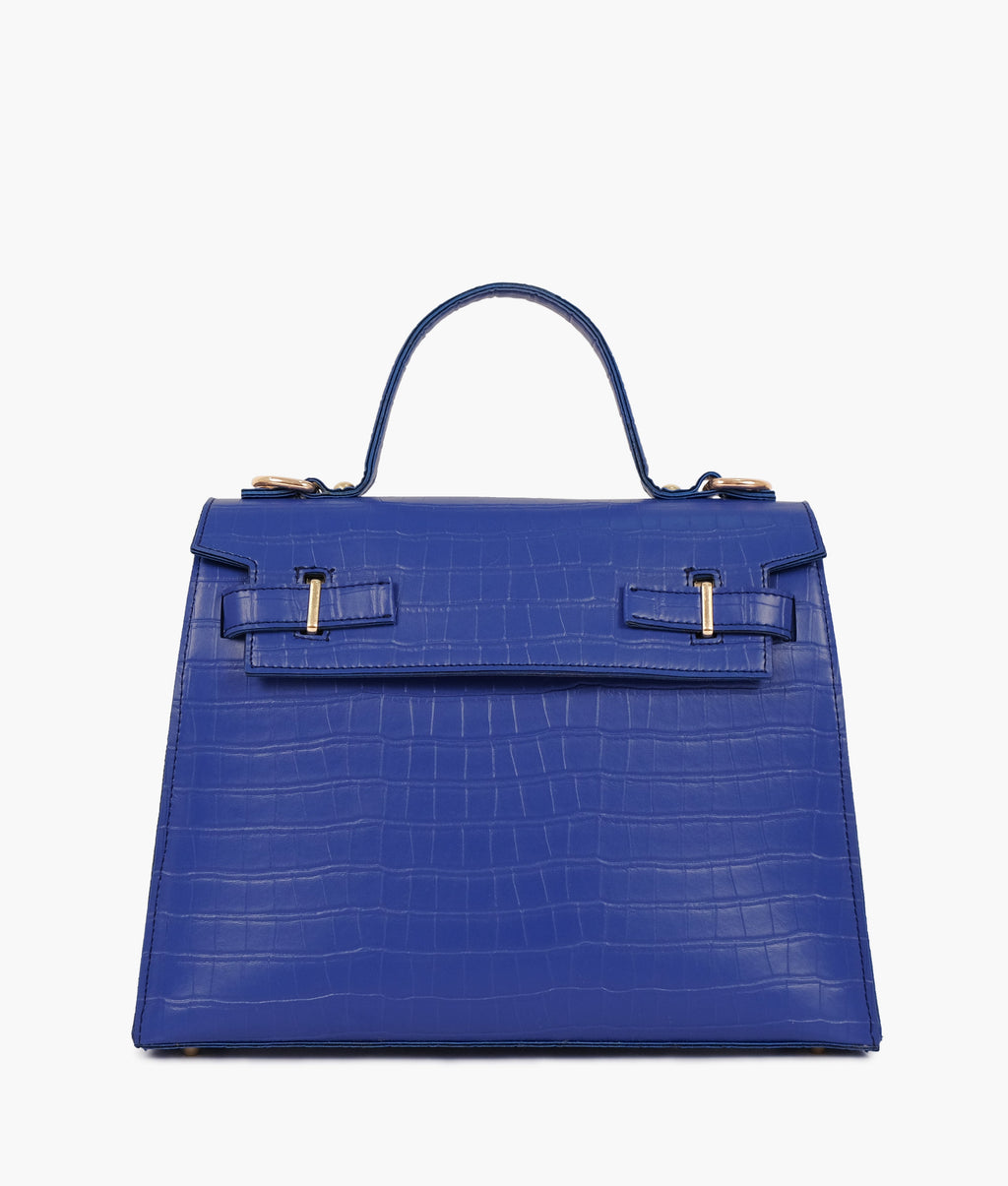 LumaVex - Blue top-handle crocodile mini bag