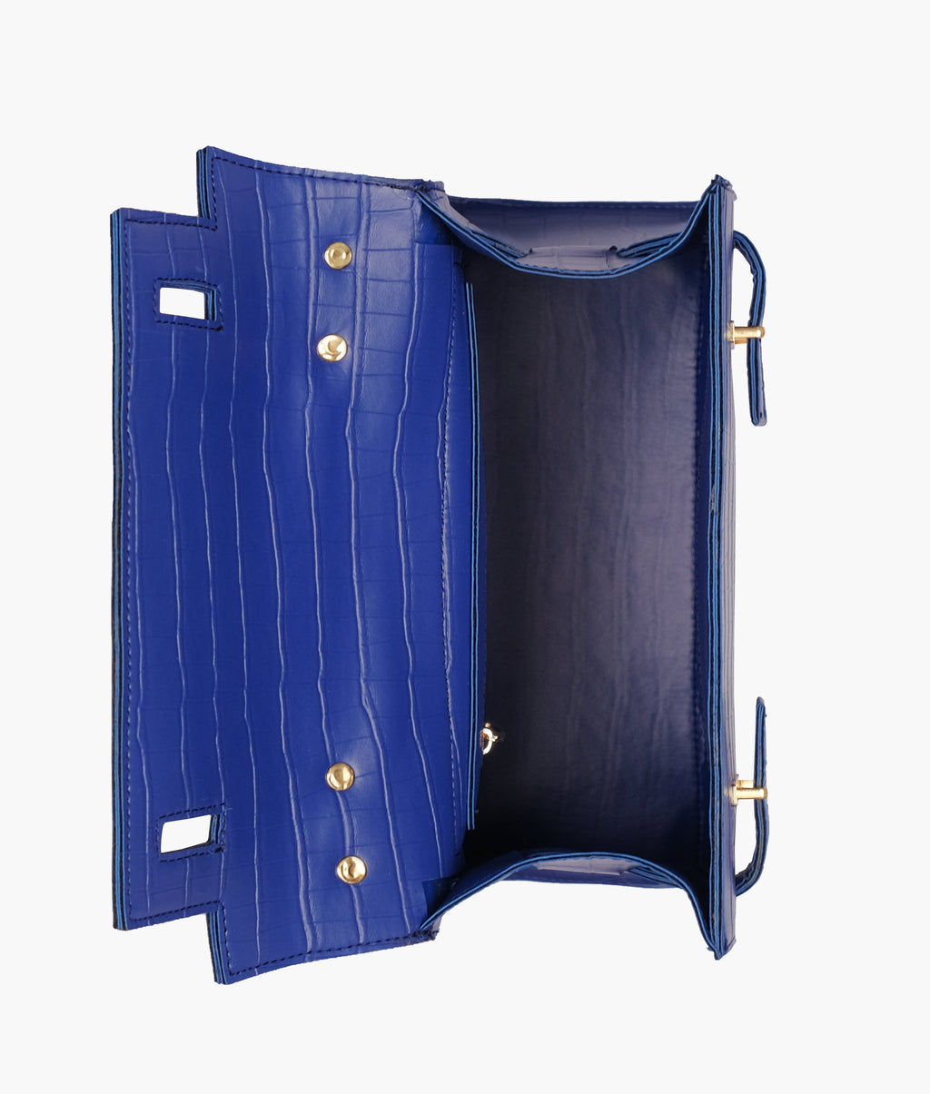 LumaVex - Blue top-handle crocodile mini bag
